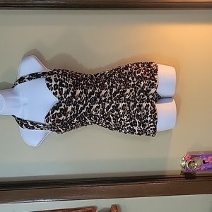 Unique Vintage Monroe Leopard one piece halter swimsuit small